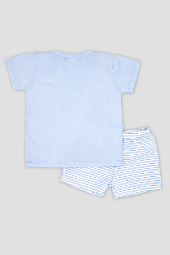 Rapife "Ollie" Baby Blue Striped T-Shirt & Shorts | Millie and John