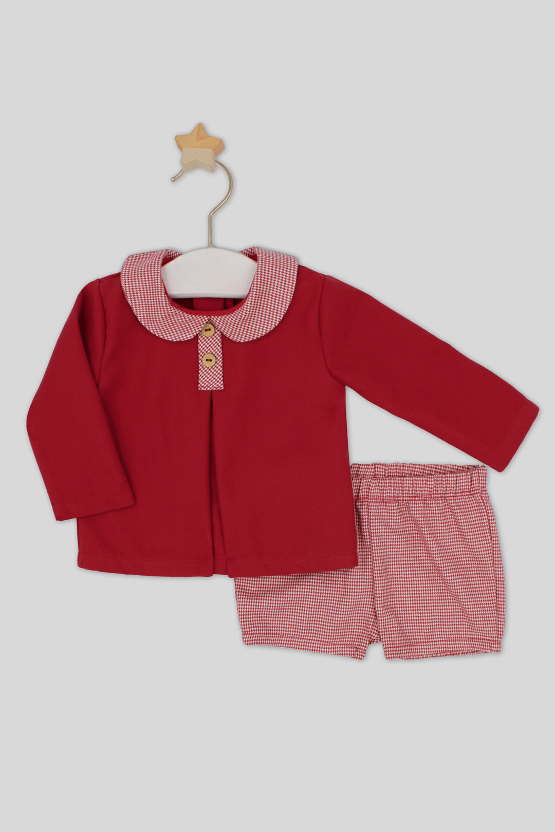 Rapife "Carlos" Burgundy Houndstooth Top & Jam Pants | Millie and John