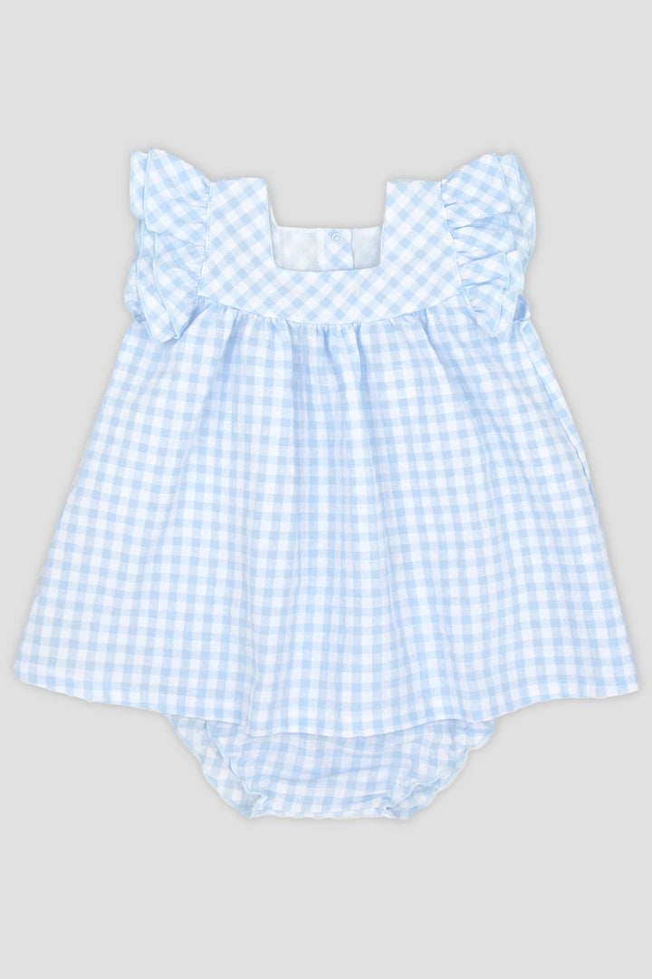 Rapife "Bessie" Baby Blue Gingham Dress & Bloomers | Millie and John