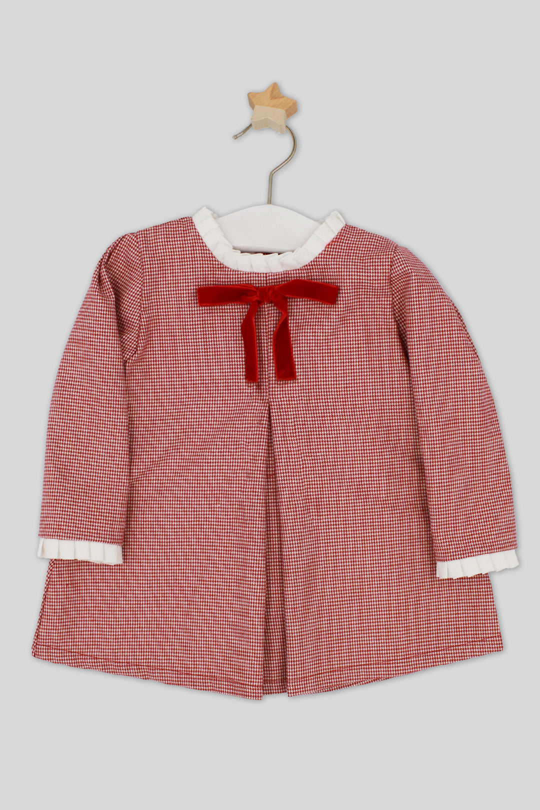 Rapife "Victoria" Burgundy Houndstooth Dress | Millie and John