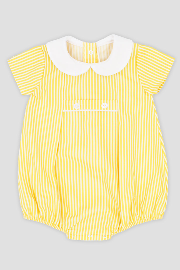 Rapife "Cooper" Yellow Striped Romper | Millie and John