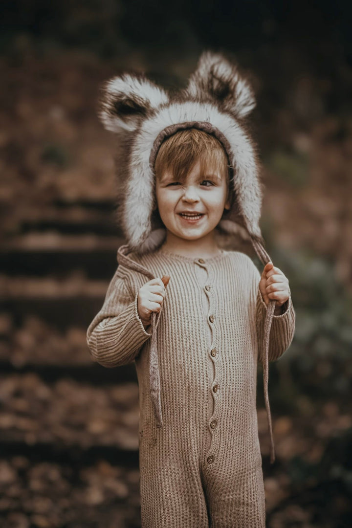 Wedoble "Lorcan" Camel Knitted Romper | Millie and John