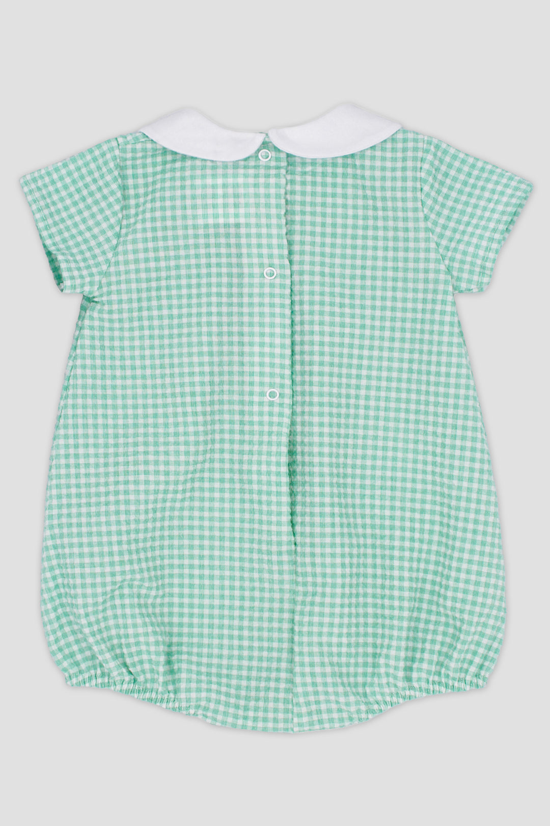 Rapife "Joseph" Apple Green Gingham Romper | Millie and John