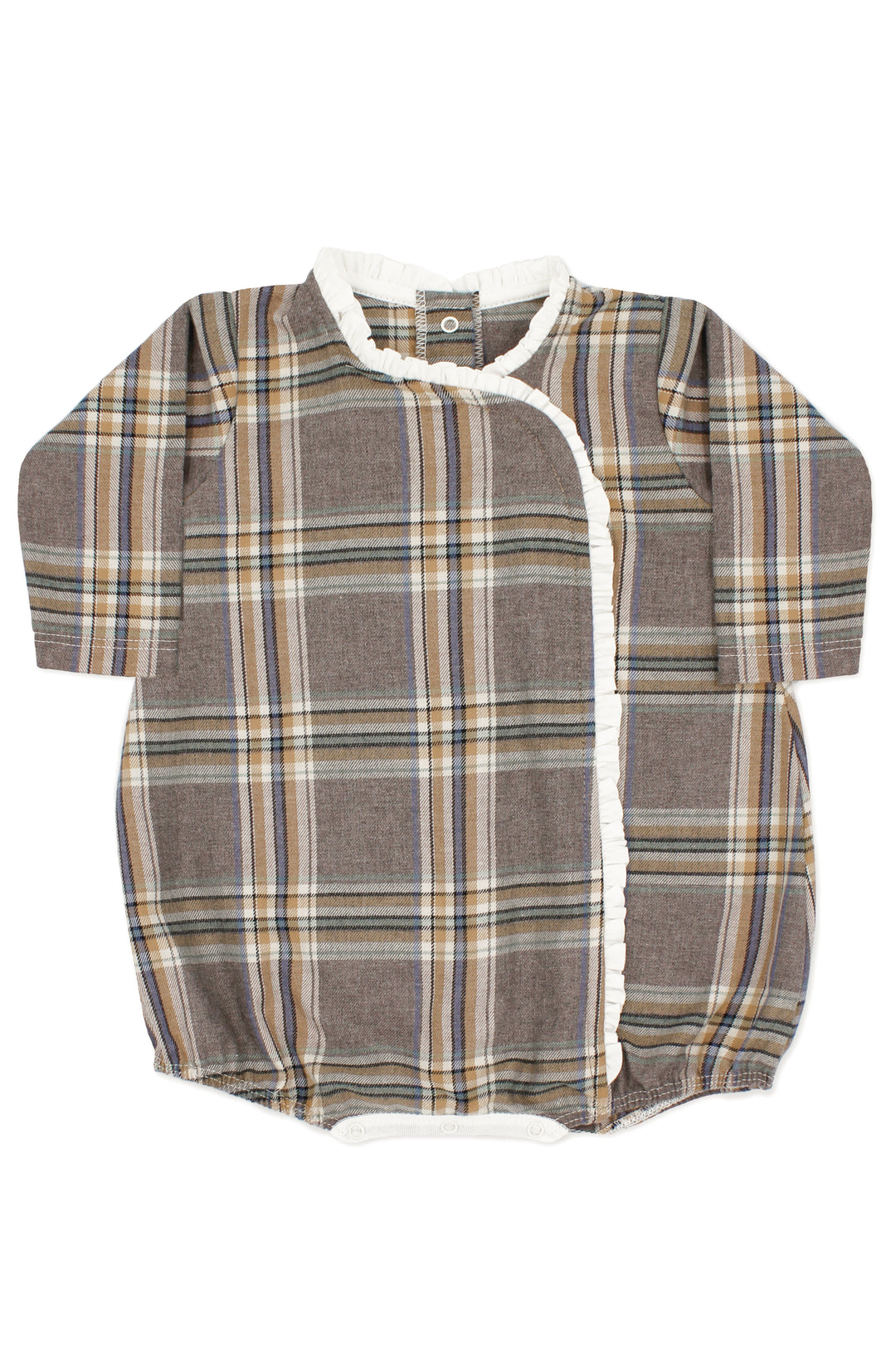 Rapife "Melanie" Brown Tartan Romper | Millie and John