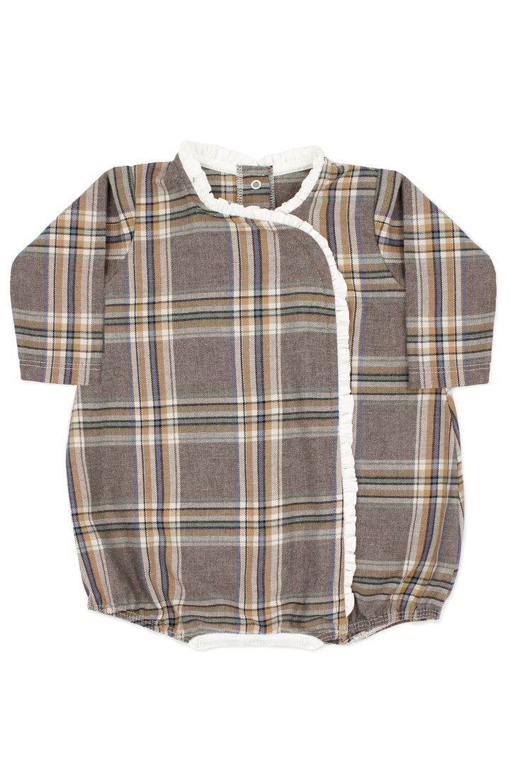 Rapife "Melanie" Brown Tartan Romper | Millie and John