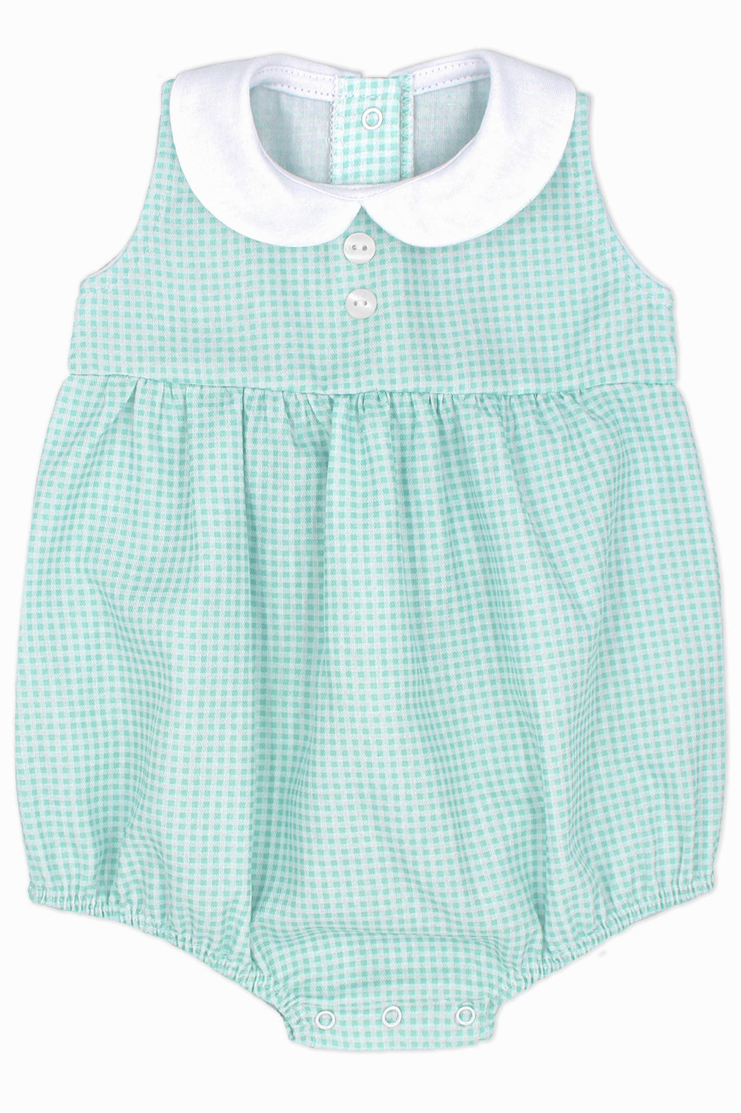Rapife "Enzo" Turquoise Gingham Romper | Millie and John