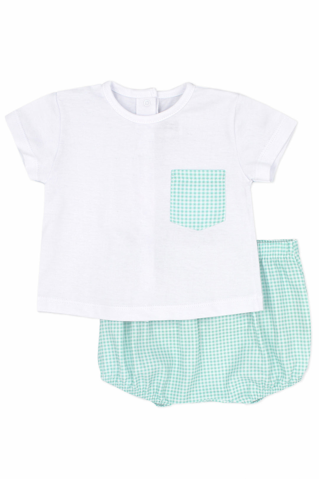 Rapife "Vincenzo" Turquoise Gingham T-Shirt & Jam Pants | Millie and John