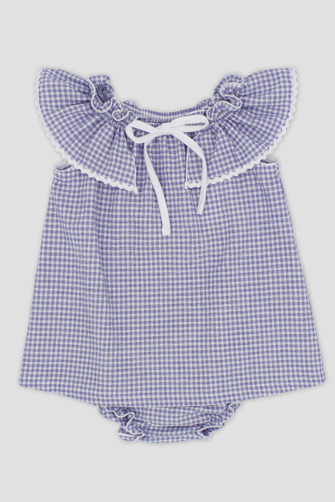 Rapife "Juniper" Indigo Blue Gingham Dress & Bloomers | Millie and John