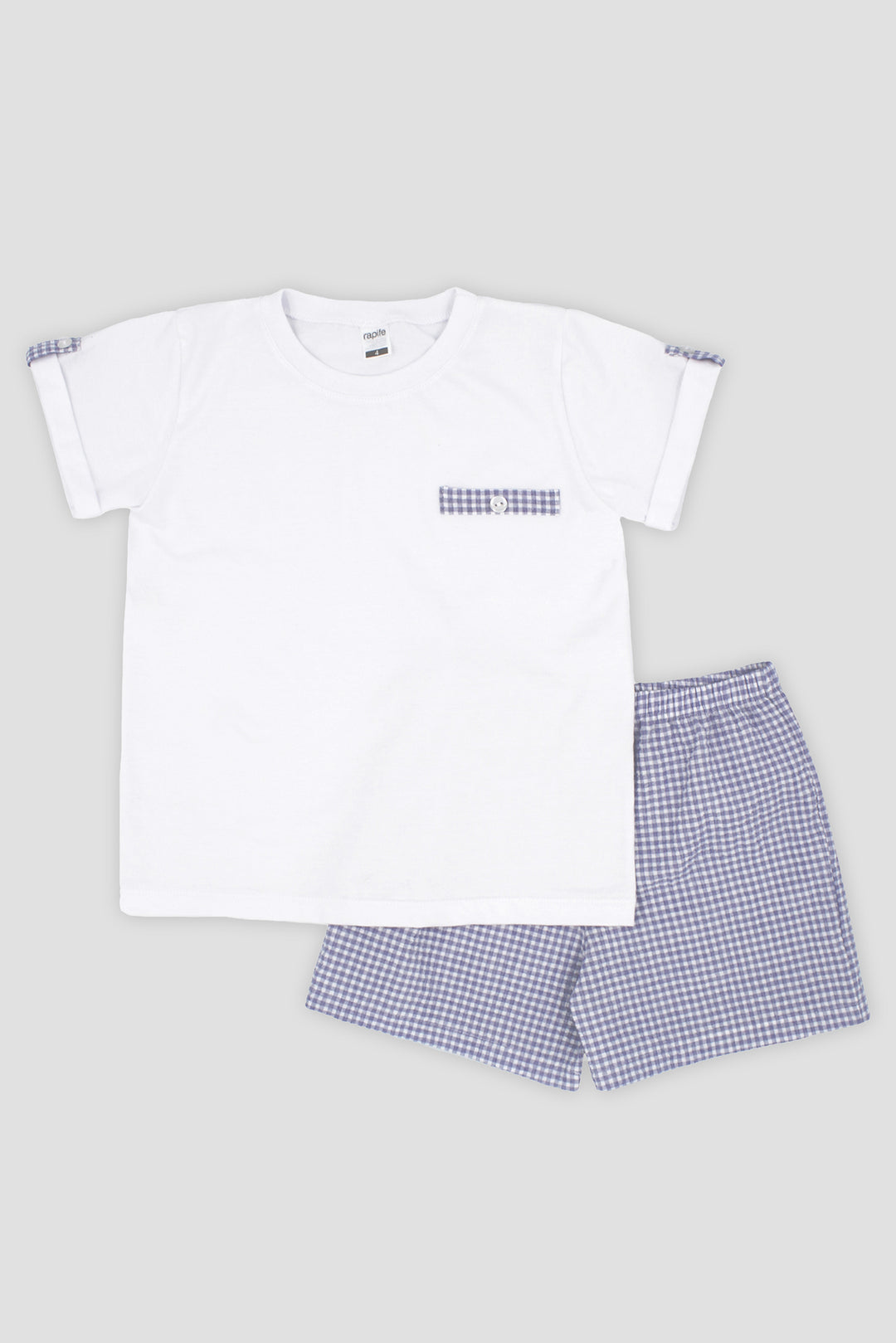 Rapife "Jude" Indigo Blue Gingham T-Shirt & Shorts | Millie and John
