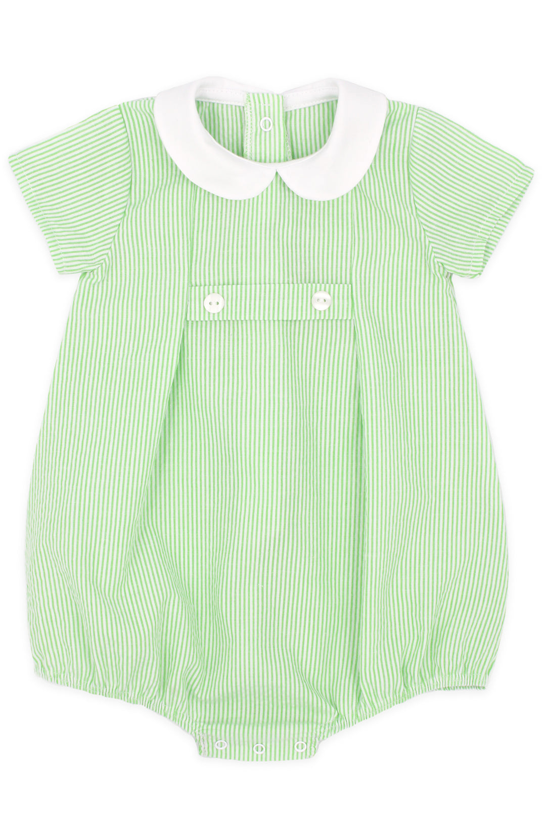 Rapife "Grayson" Apple Green Stripe Romper | Millie and John