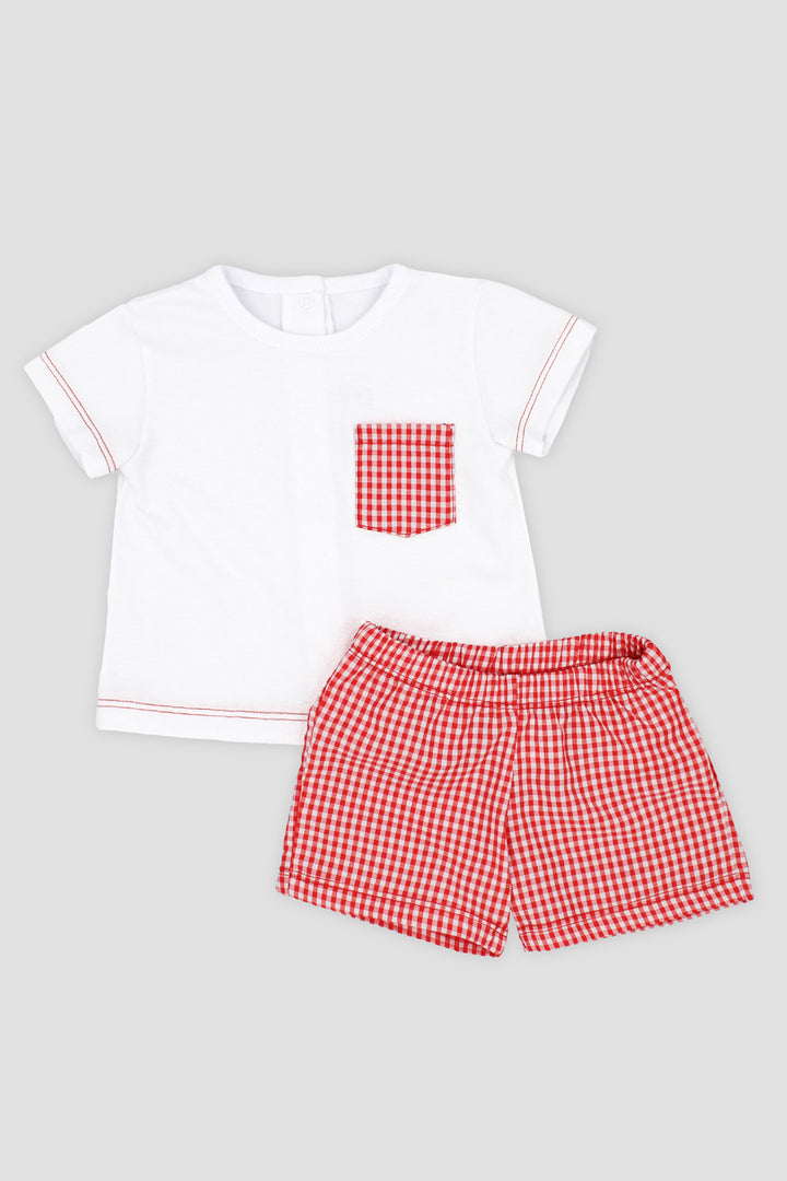 Rapife "Levi" Red Gingham T-Shirt & Shorts | Millie and John