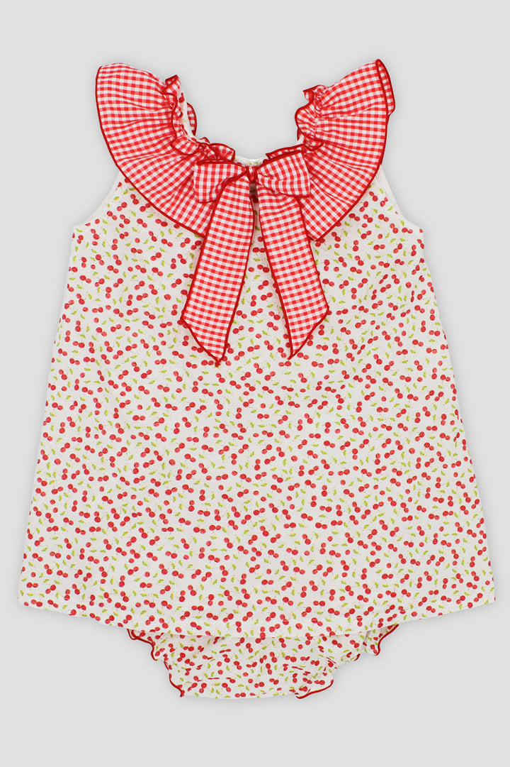 Rapife "Valentina" Red Cherry Print Dress & Bloomers | Millie and John