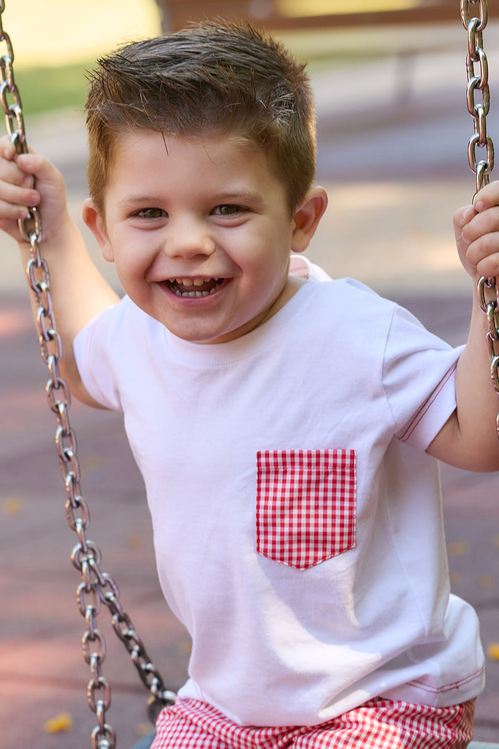 Rapife "Levi" Red Gingham T-Shirt & Shorts | Millie and John