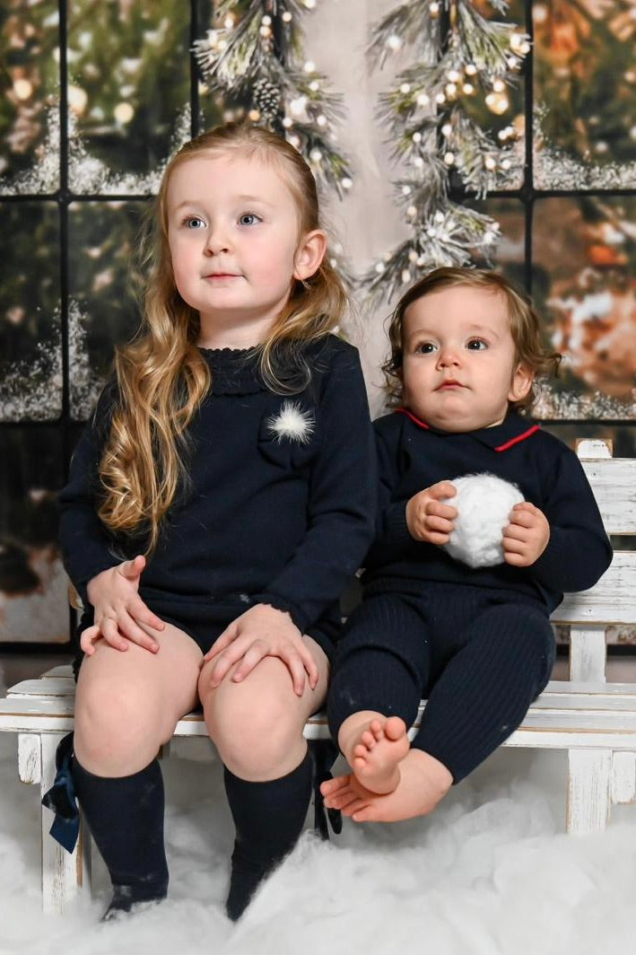 Granlei "Aida" Navy Knit Top & Shorts | Millie and John