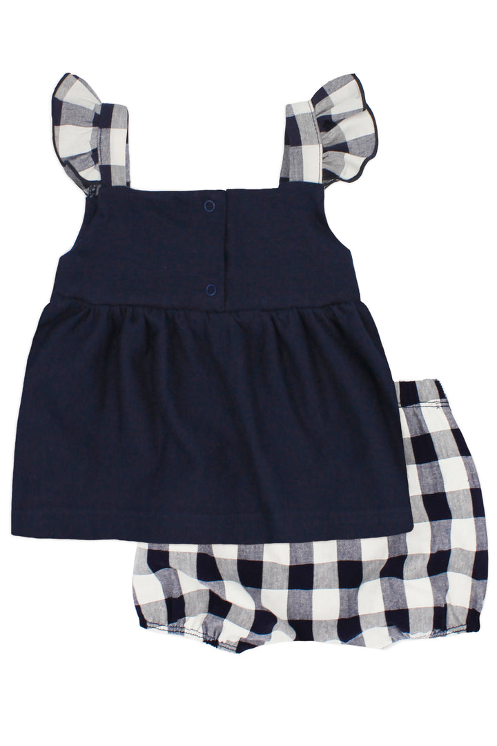 Rapife PREORDER "Elsie" Navy Gingham Blouse & Bloomers | Millie and John