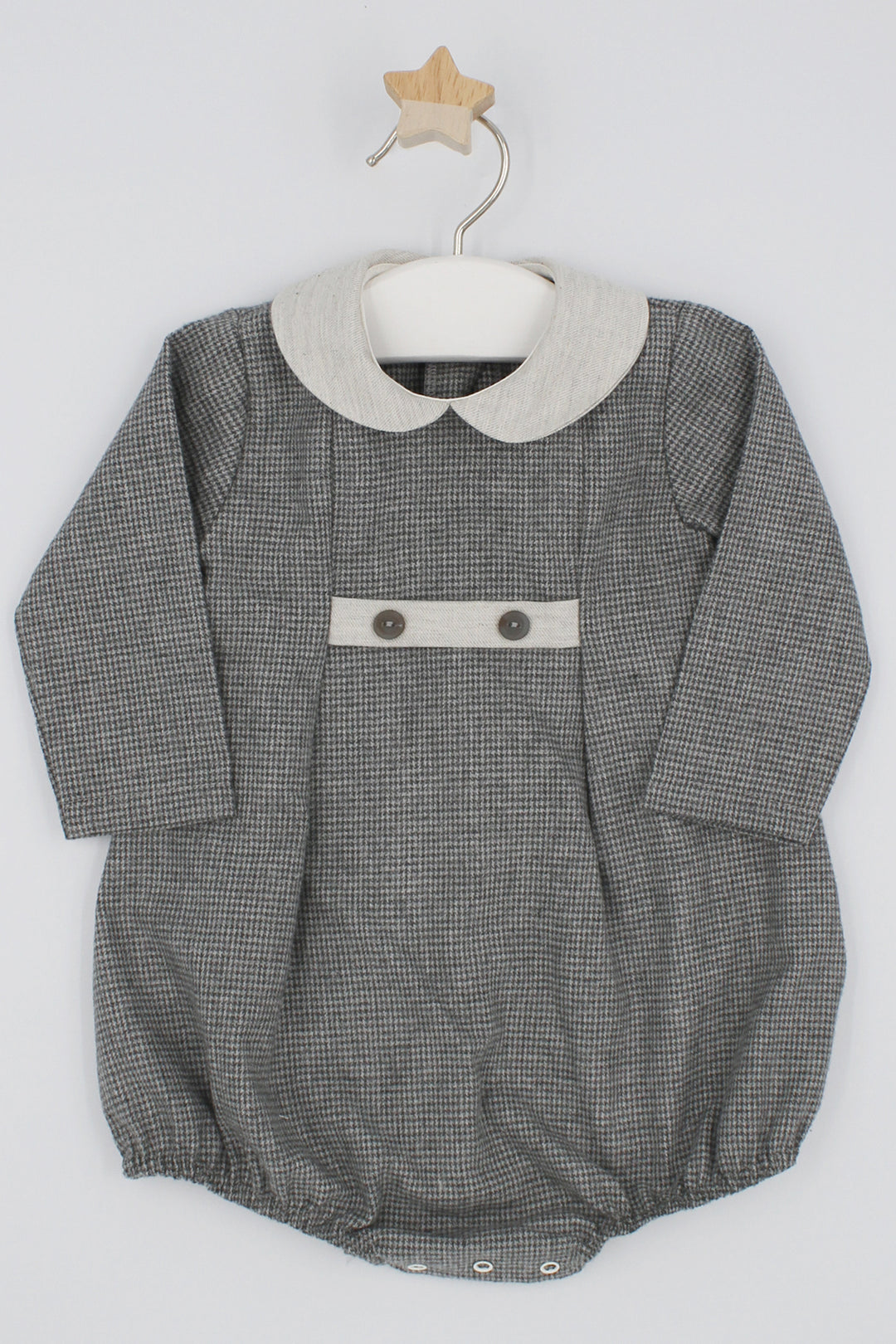 Rapife "Felix" Grey Houndstooth Romper | Millie and John