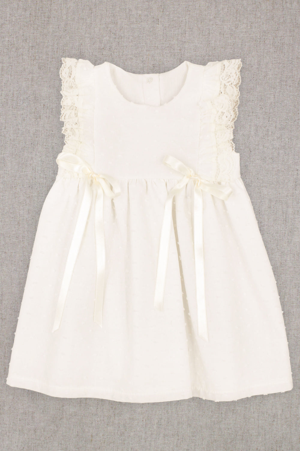 Rapife "Amelie" Ivory Plumeti Dot Lace Dress | Millie and John