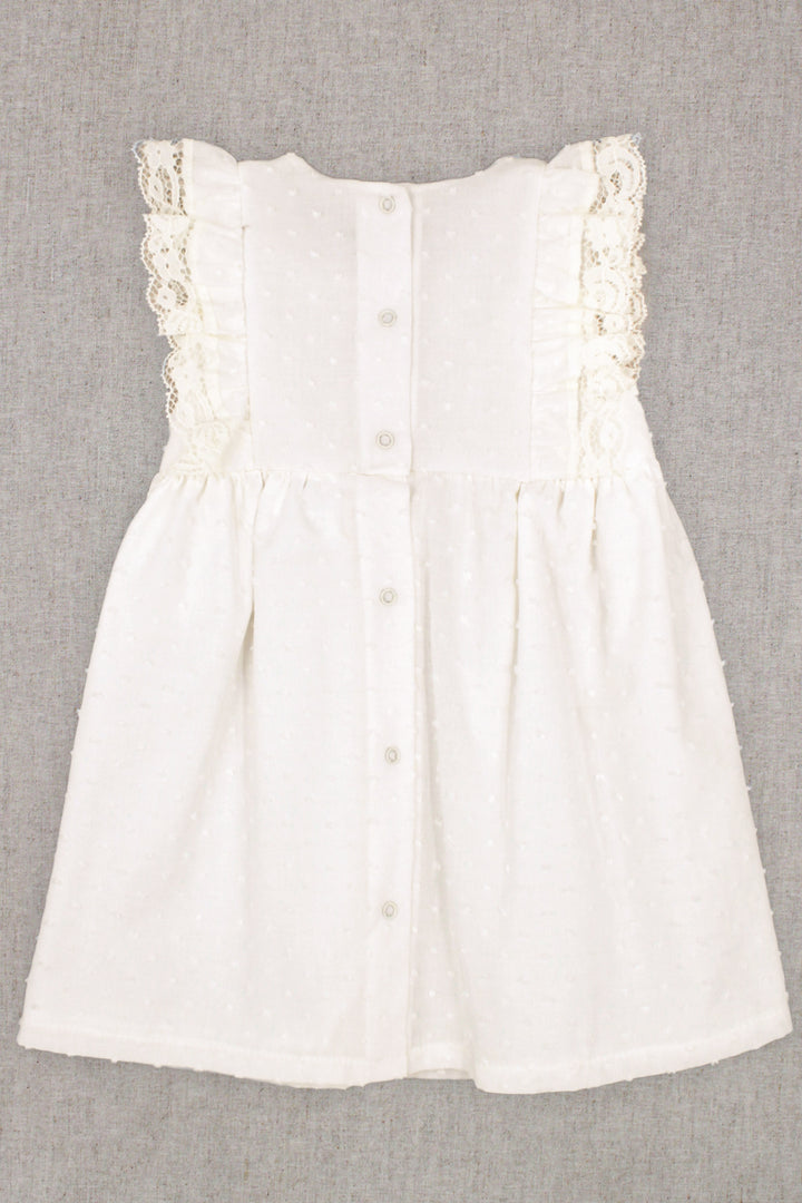 Rapife "Amelie" Ivory Plumeti Dot Lace Dress | Millie and John