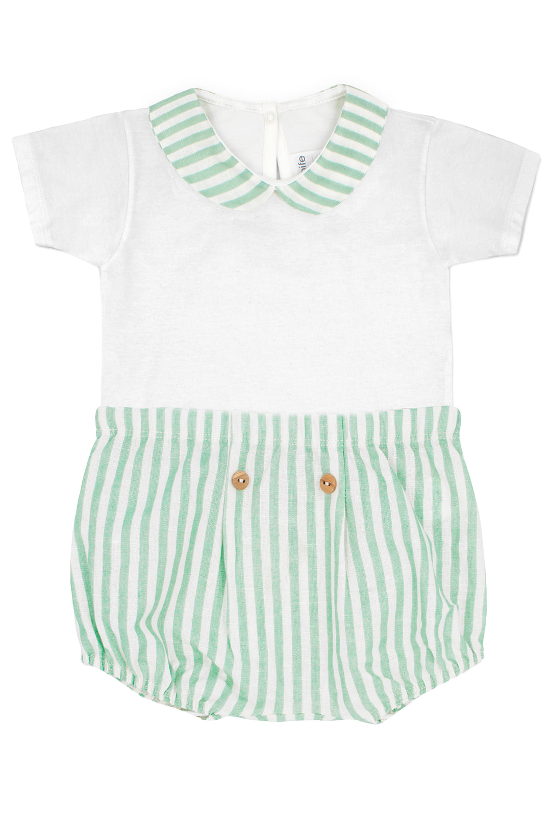 Rapife "Lawrence" Bodysuit & Sage Green Stripe Jam Pants | Millie and John