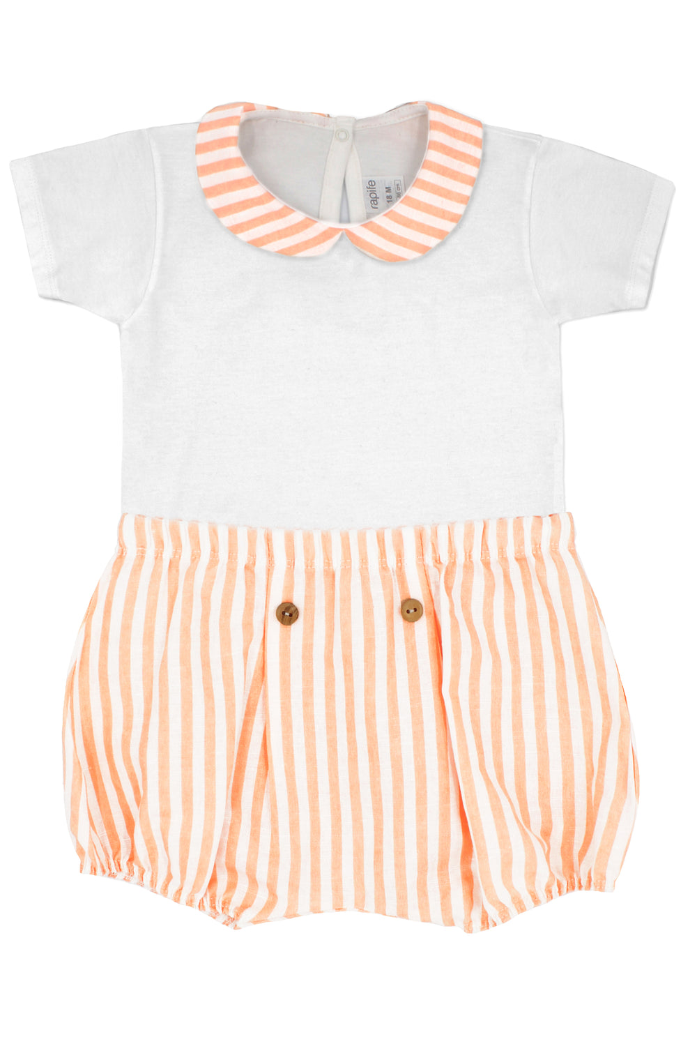 Rapife "Cedric" Bodysuit & Orange Stripe Jam Pants | Millie and John