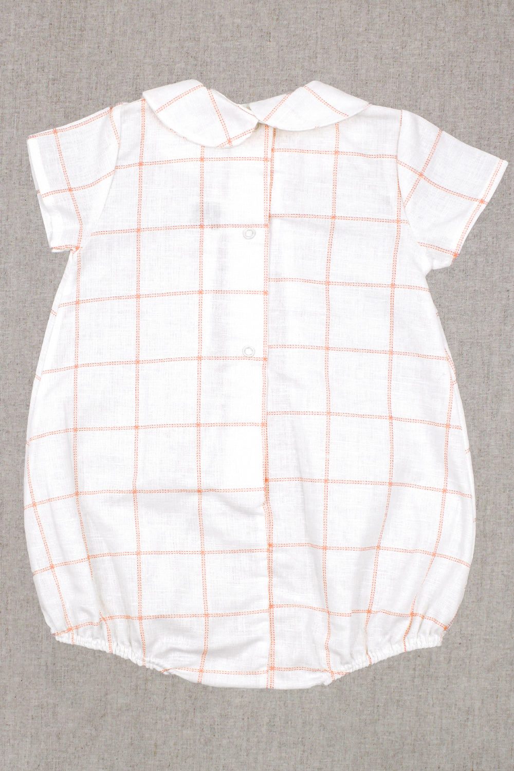 Rapife "Atlas" Ivory & Peach Checked Romper | Millie and John