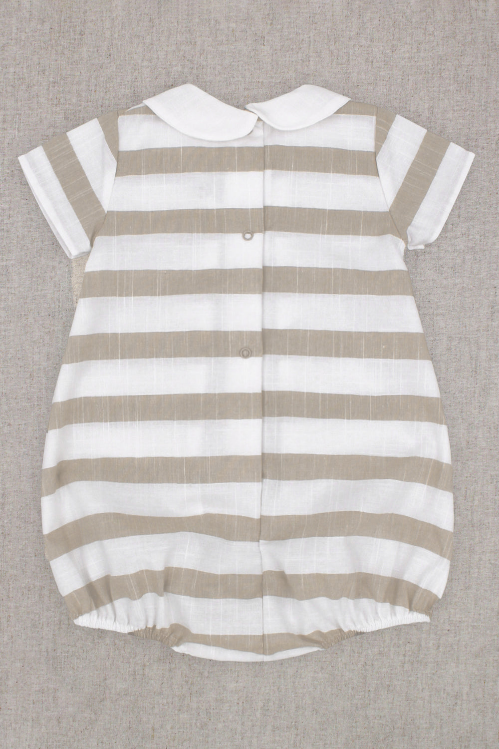 Rapife "Zachary" Beige Striped Romper | Millie and John