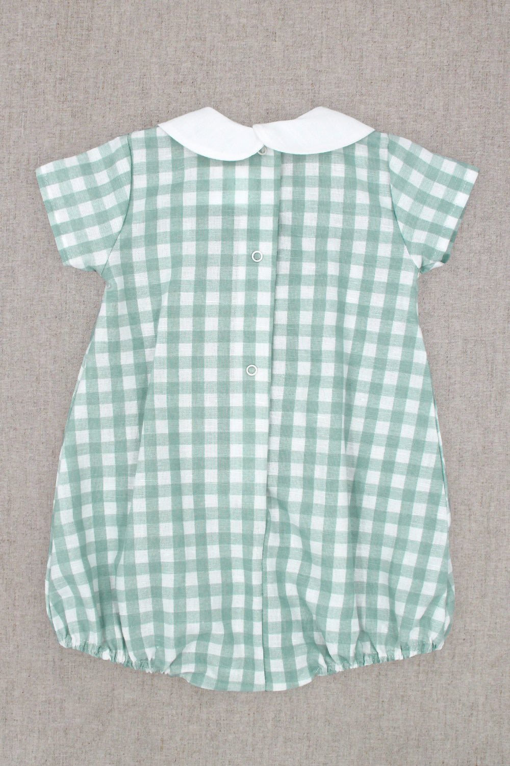Rapife "Griffin" Sage Green Gingham Romper | Millie and John