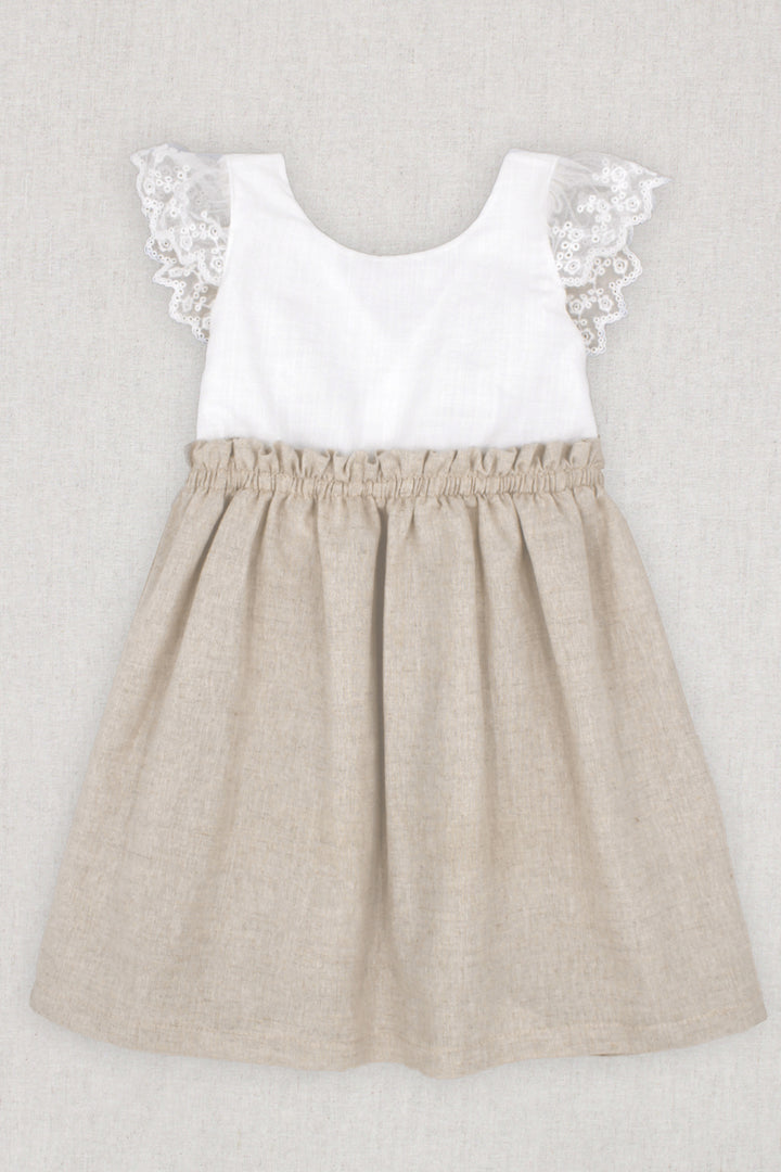 Rapife "Thea" Beige Linen Lace Dress | Millie and John