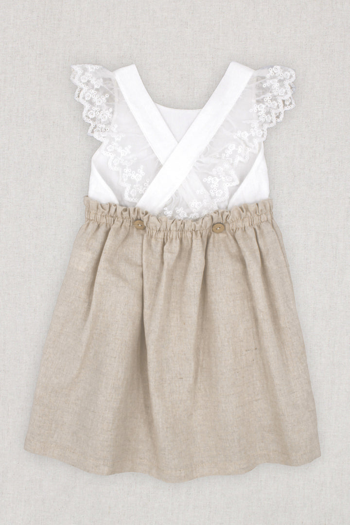 Rapife "Thea" Beige Linen Lace Dress | Millie and John
