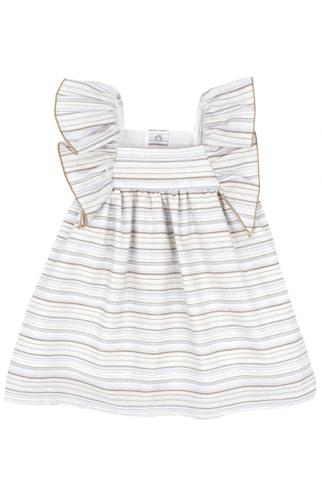 Rapife "Tia" Pale Blue & Beige Stripe Dress | Millie and John