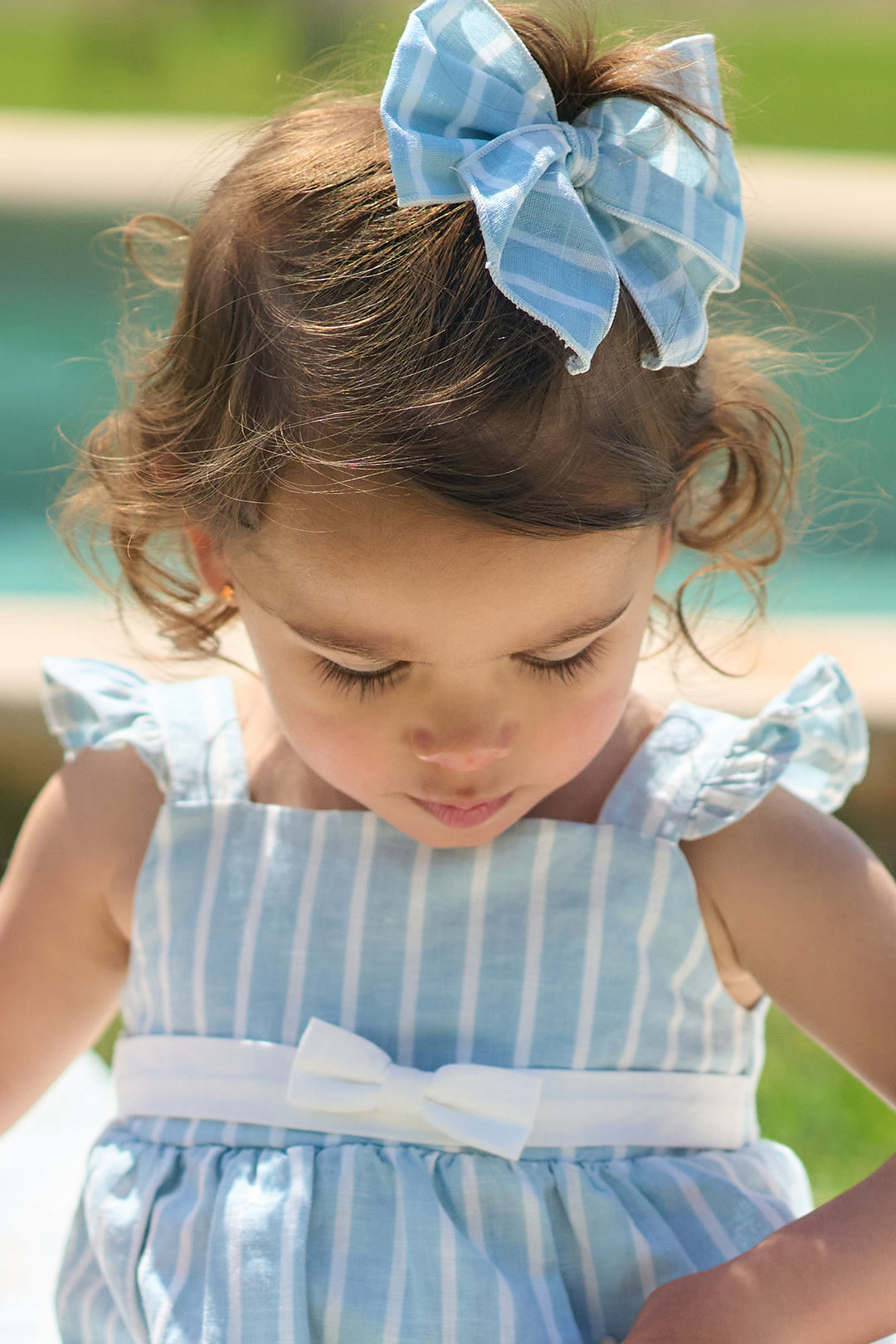 Rapife "Romilly" Light Teal Striped Shortie | Millie and John