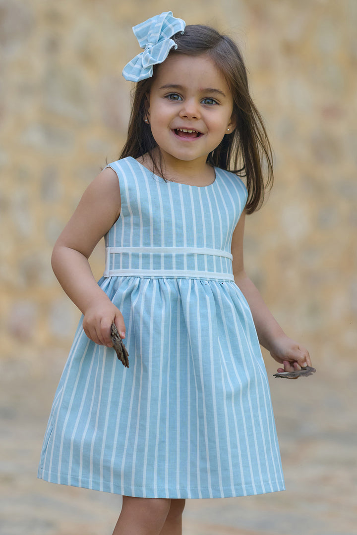 Rapife "Delilah" Light Teal Striped Dress | Millie and John