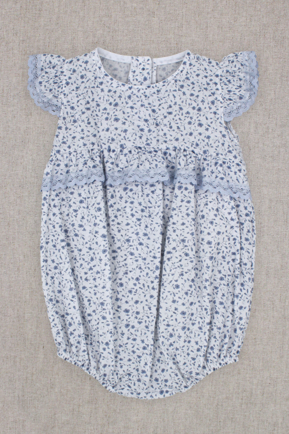 Rapife "Adeline" Dusky Blue Floral Romper | Millie and John