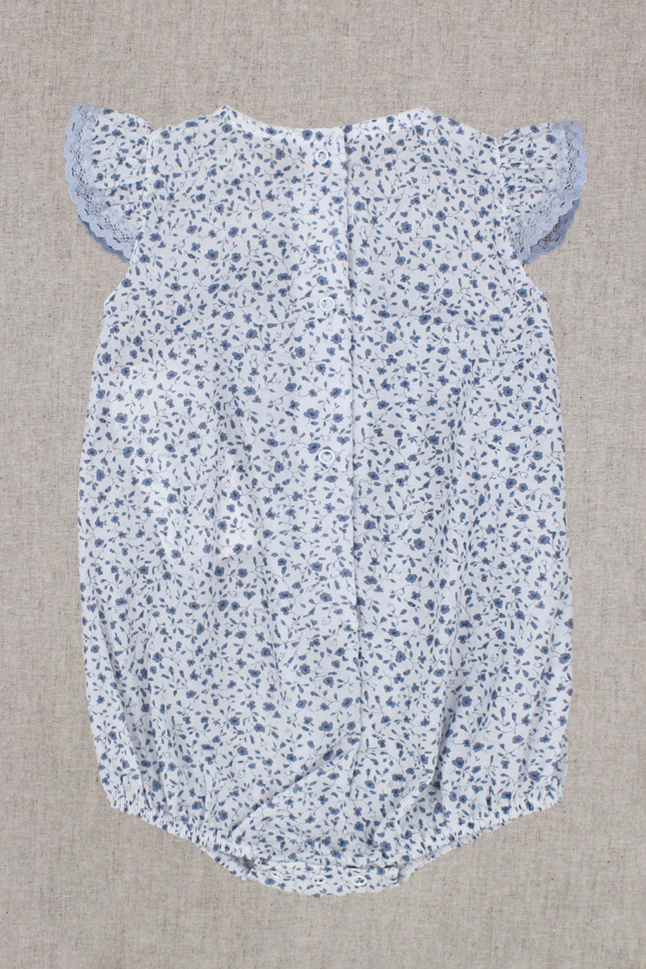 Rapife "Adeline" Dusky Blue Floral Romper | Millie and John