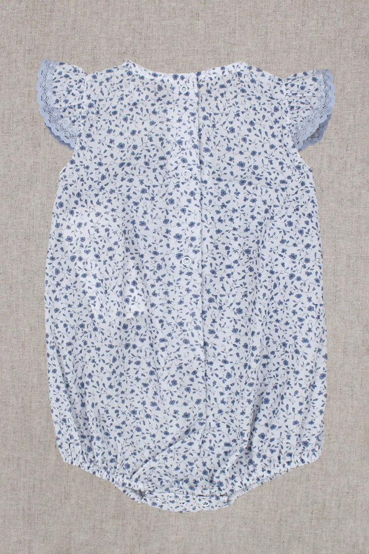 Rapife "Adeline" Dusky Blue Floral Romper | Millie and John