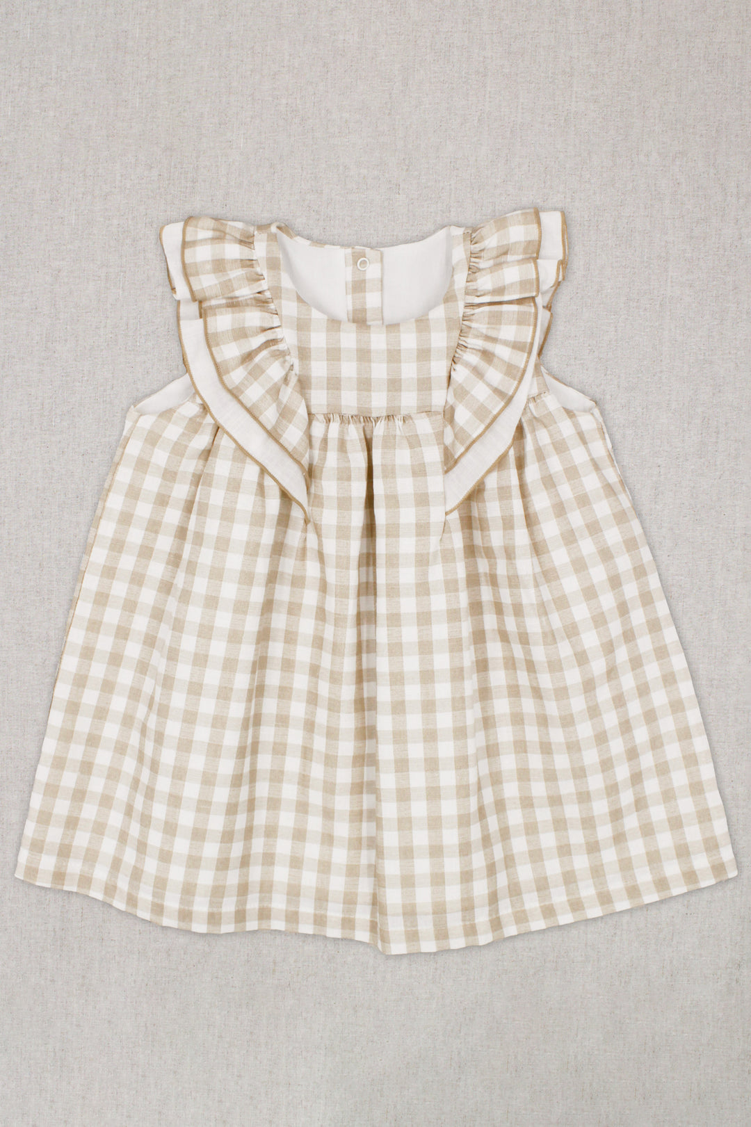 Rapife "Junia" Beige Gingham Dress | Millie and John
