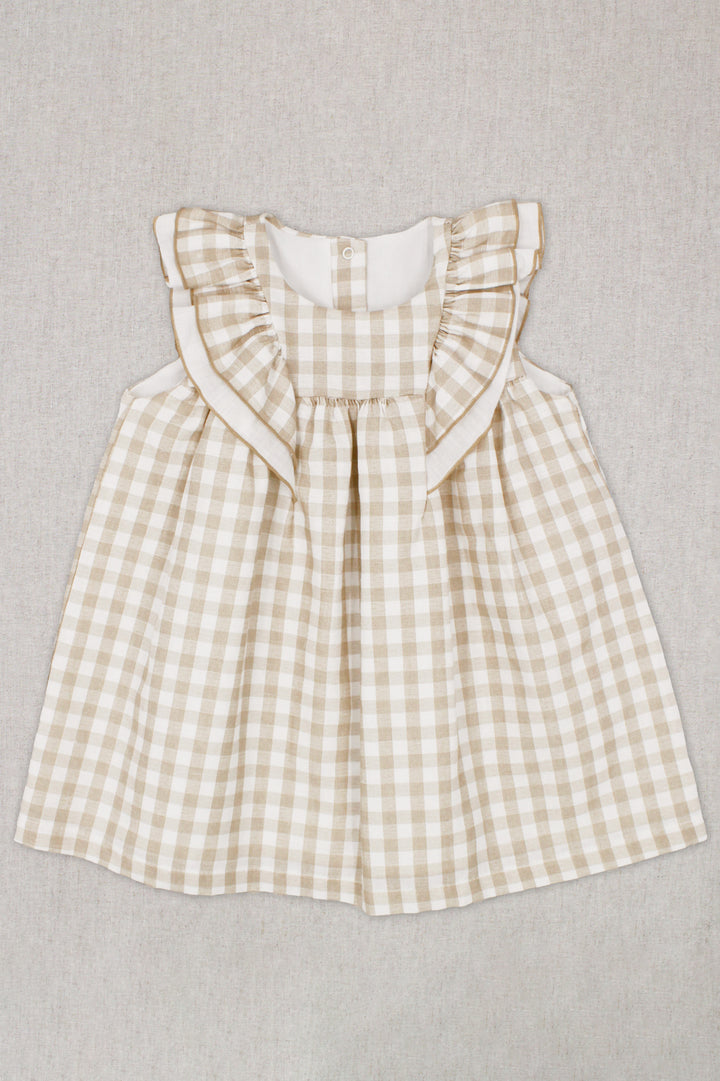 Rapife "Junia" Beige Gingham Dress | Millie and John