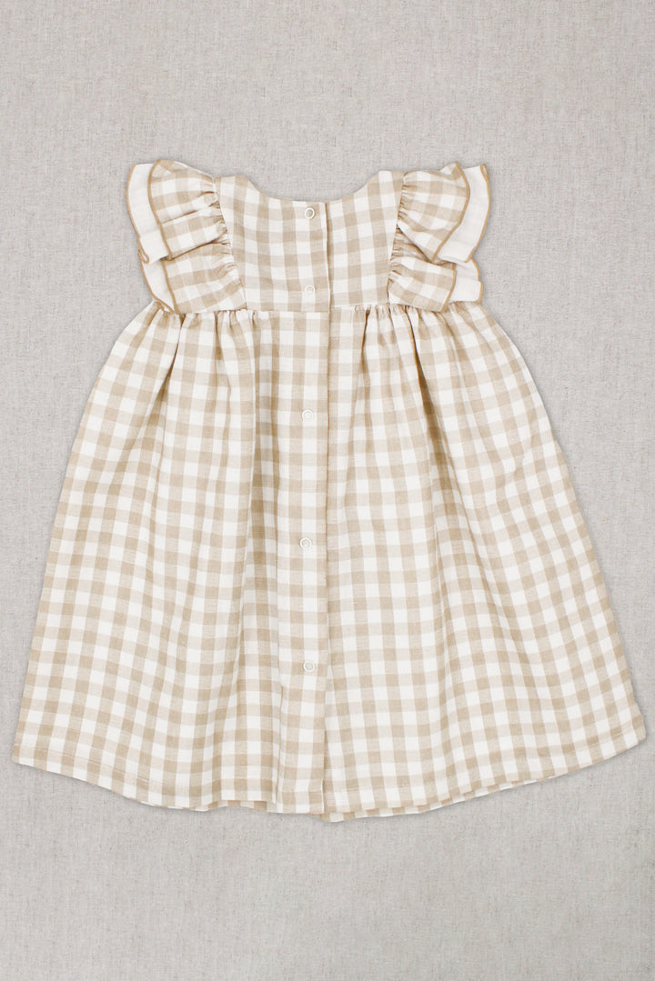 Rapife "Junia" Beige Gingham Dress | Millie and John