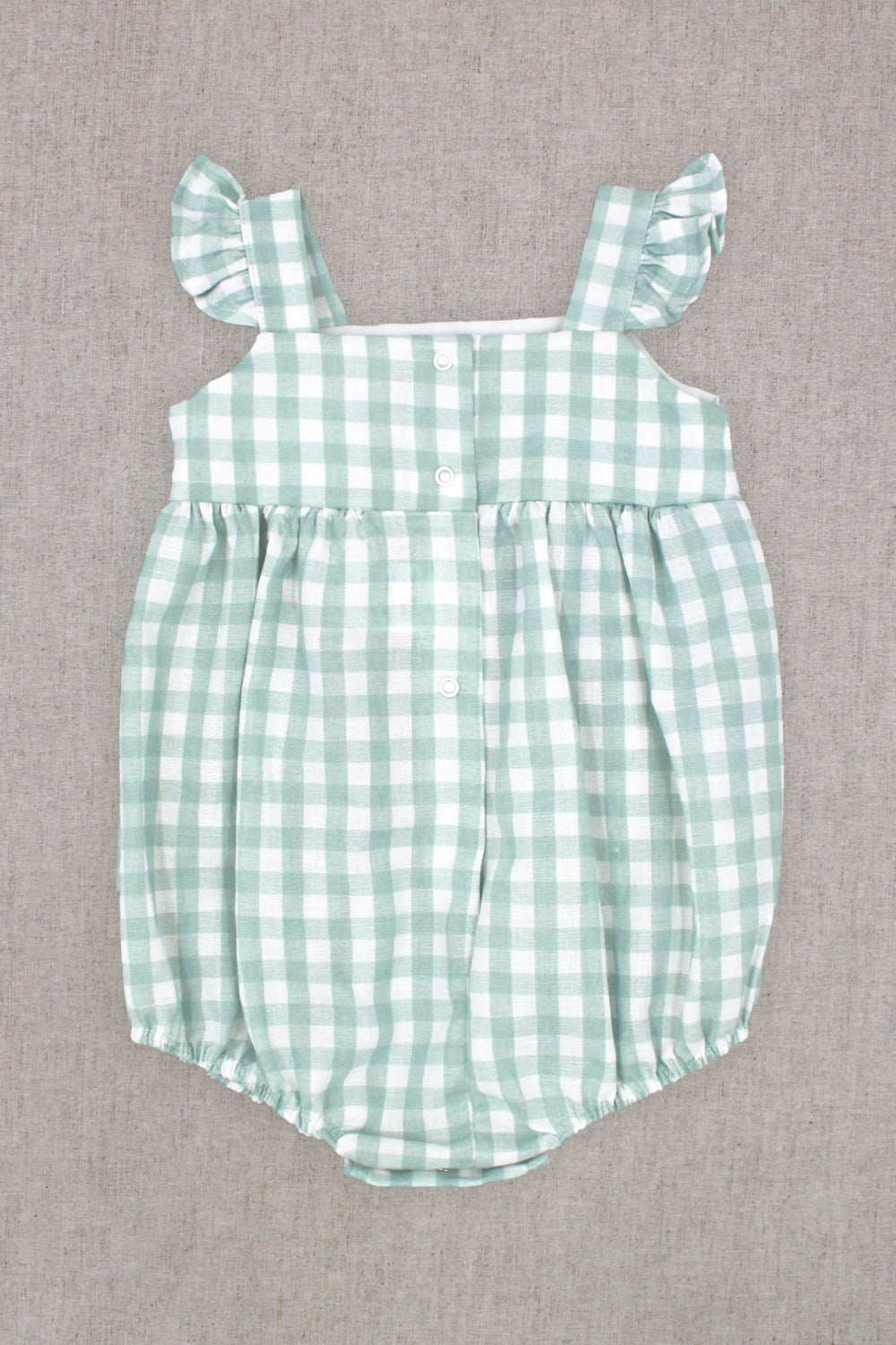 Rapife "Dahlia" Sage Green Gingham Broderie Anglaise Shortie | Millie and John