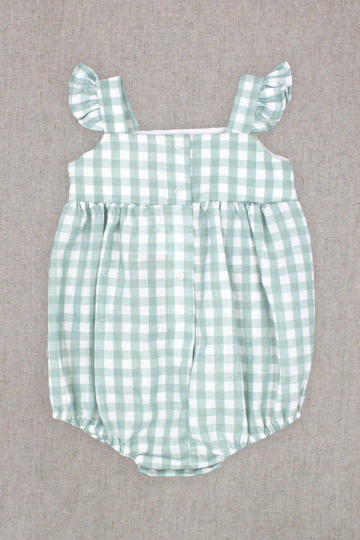 Rapife "Dahlia" Sage Green Gingham Broderie Anglaise Shortie | Millie and John