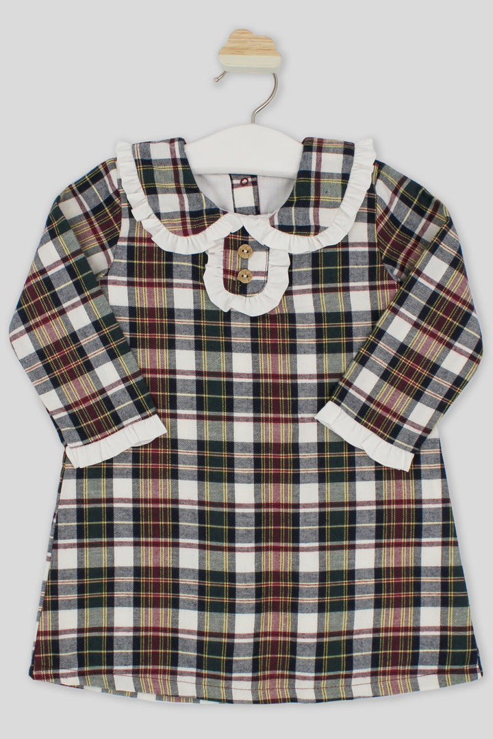 Rapife "Alma" Burgundy Tartan Dress | Millie and John