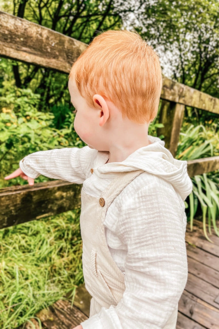 Deolinda "Henry" Sand Needlecord Dungaree Set | Millie and John