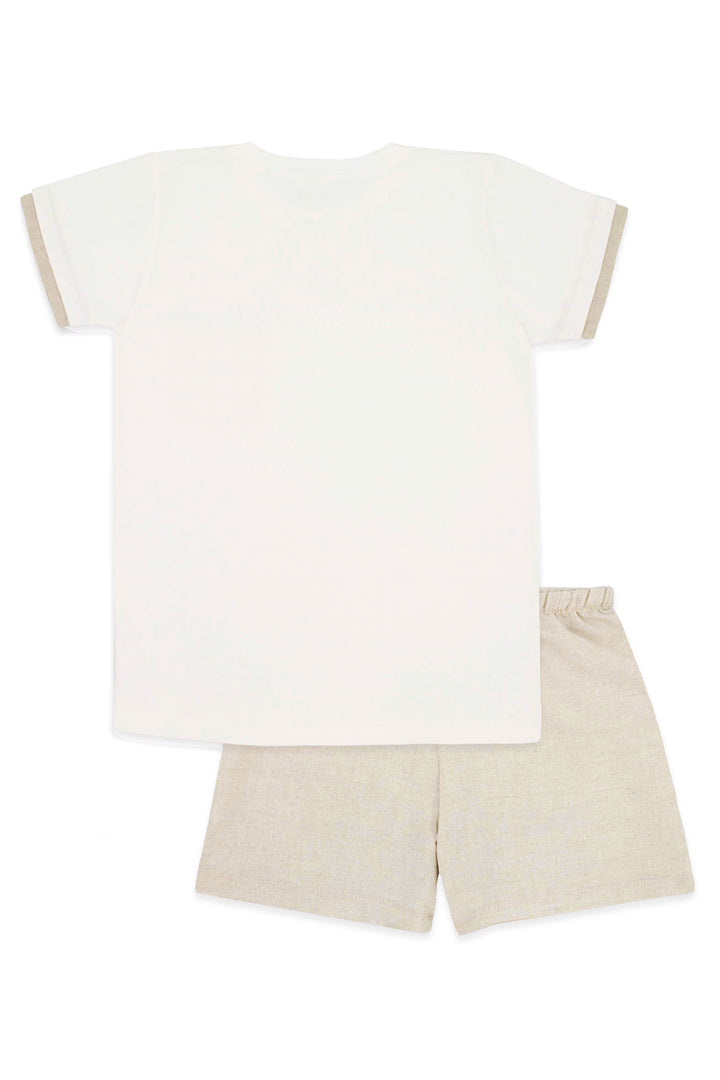 Rapife "Lucas" Beige Linen T-Shirt & Shorts | Millie and John