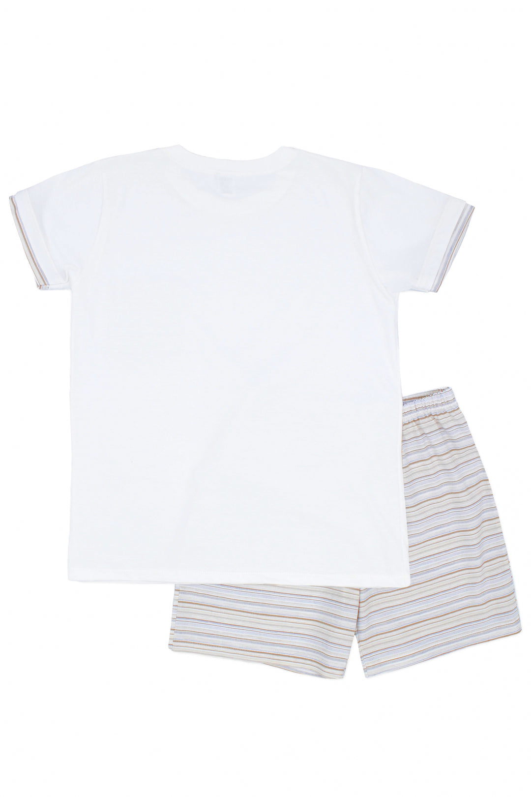 Rapife "Colby" Pale Blue & Beige Stripe T-Shirt & Shorts | Millie and John