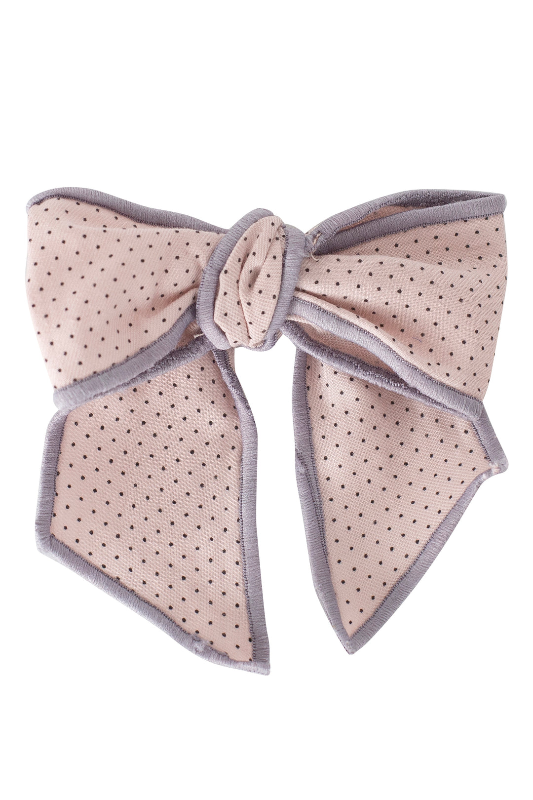 Calamaro Dusky Pink Polka Dot Hair Bow | Millie and John