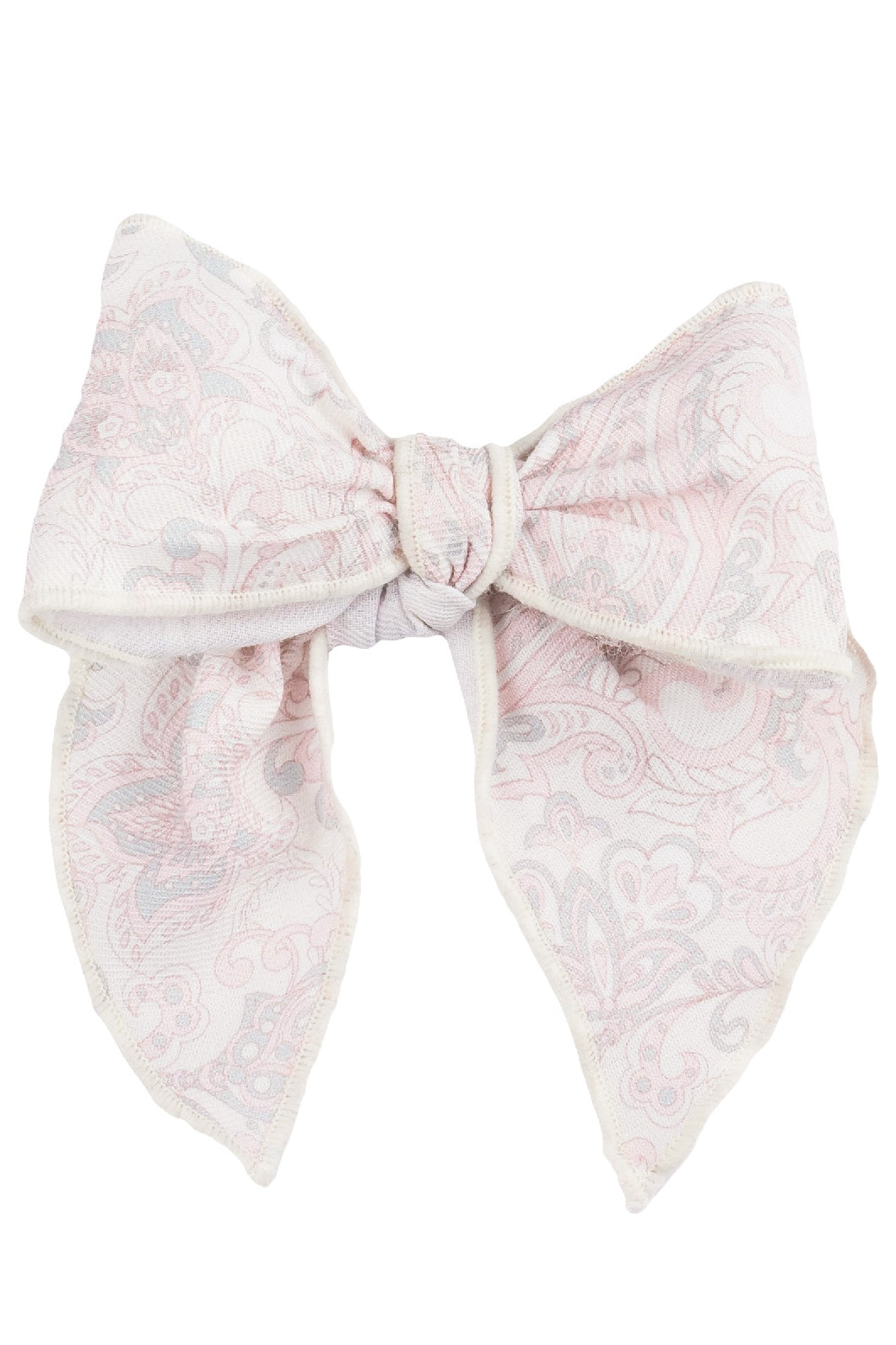 Calamaro Pale Pink Paisley Hair Bow | Millie and John