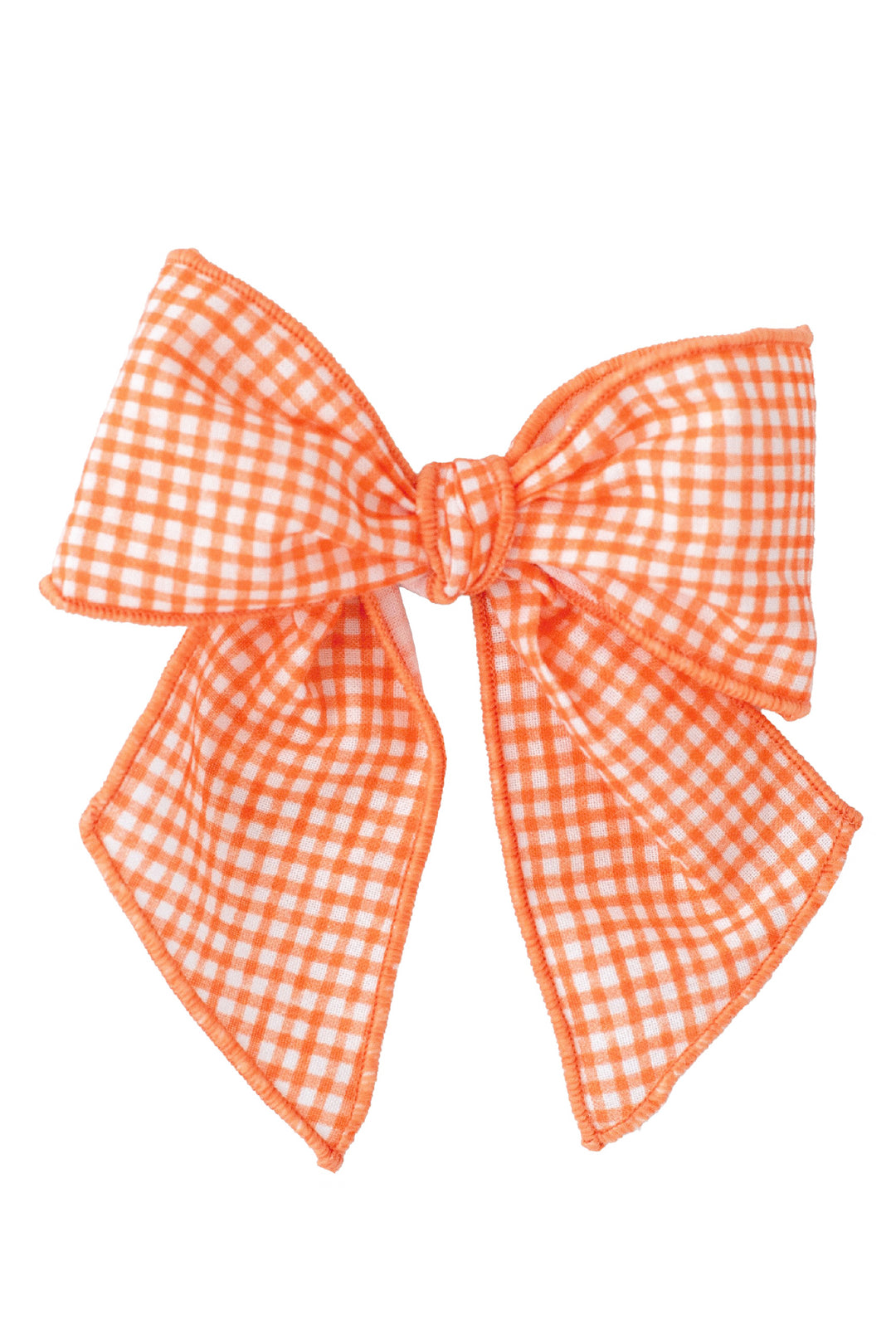Calamaro Orange Gingham Hair Bow | Millie and John