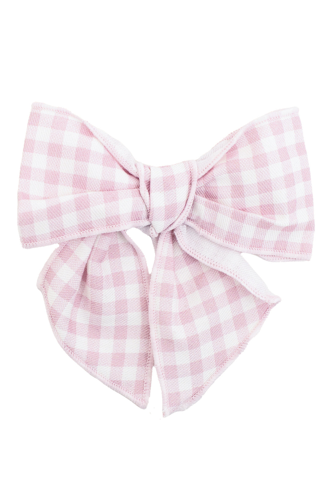 Pale Pink Gingham Hair Bow