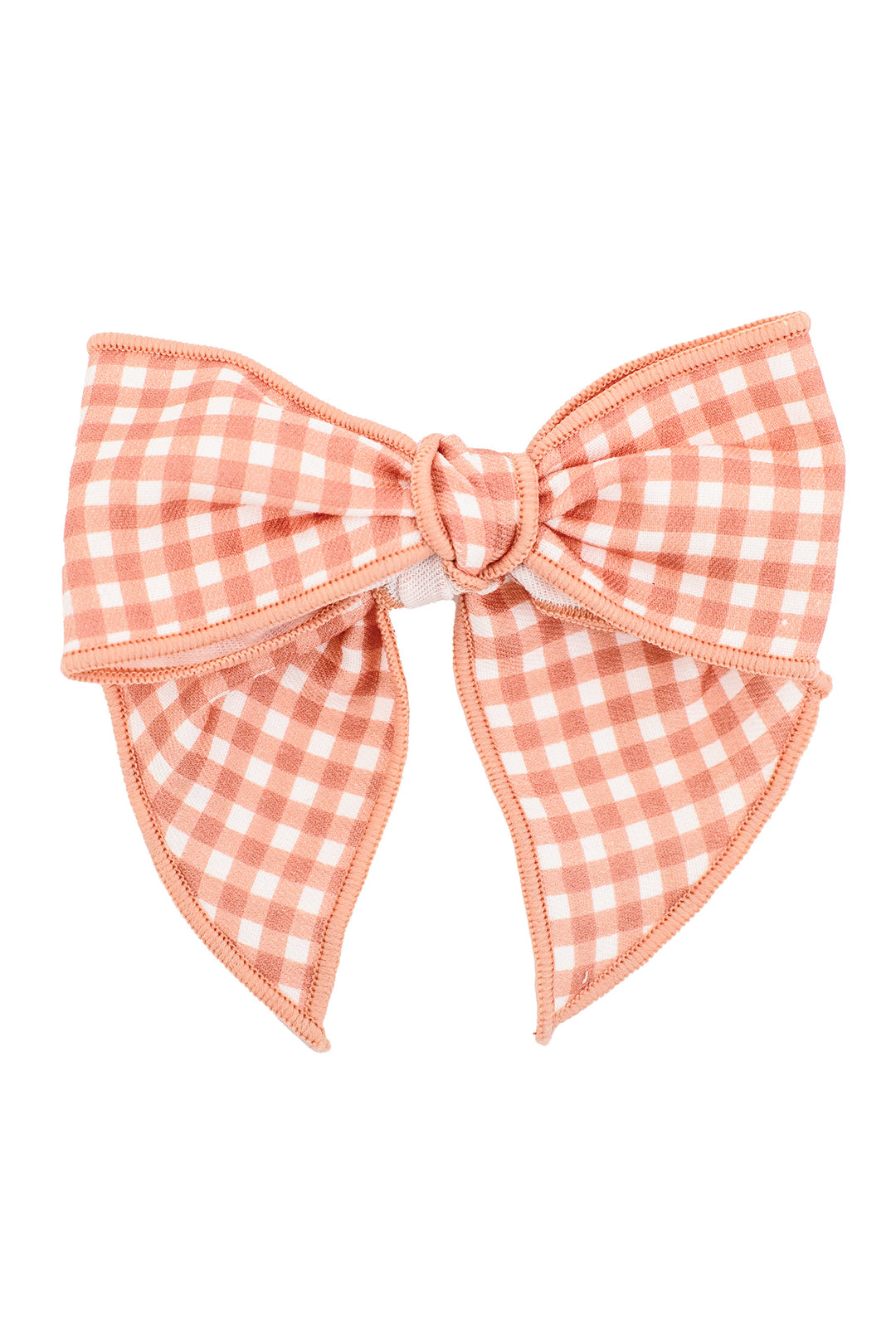 Orange Gingham Hair Bow