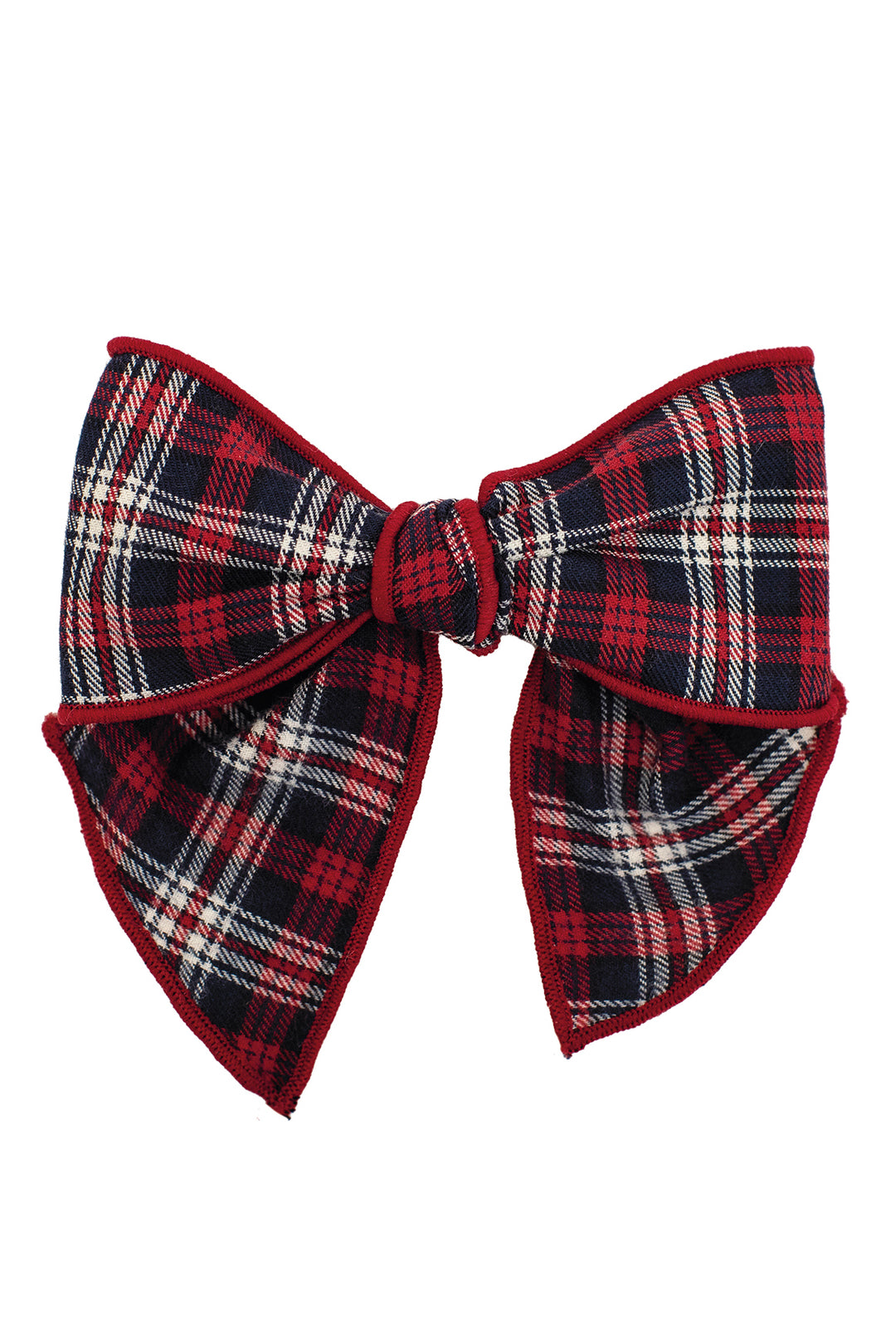 Navy & Red Tartan Hair Bow
